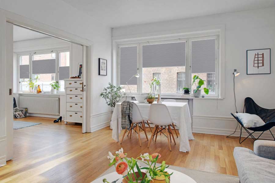 Plissee 1022 Esszimmer Grau