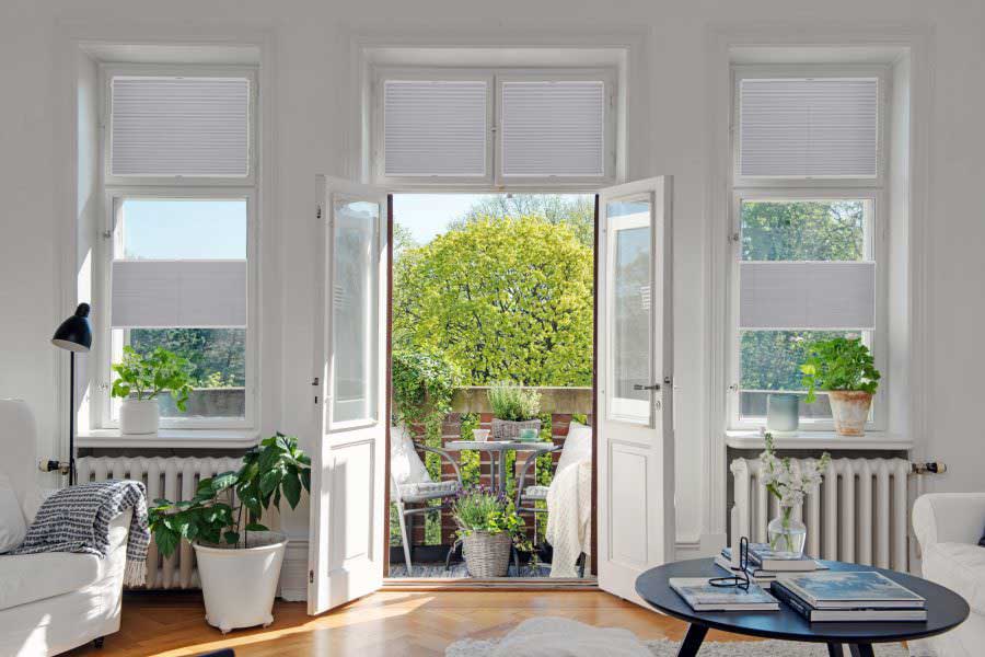 Plissee 1022 Wohnzimmer Grau