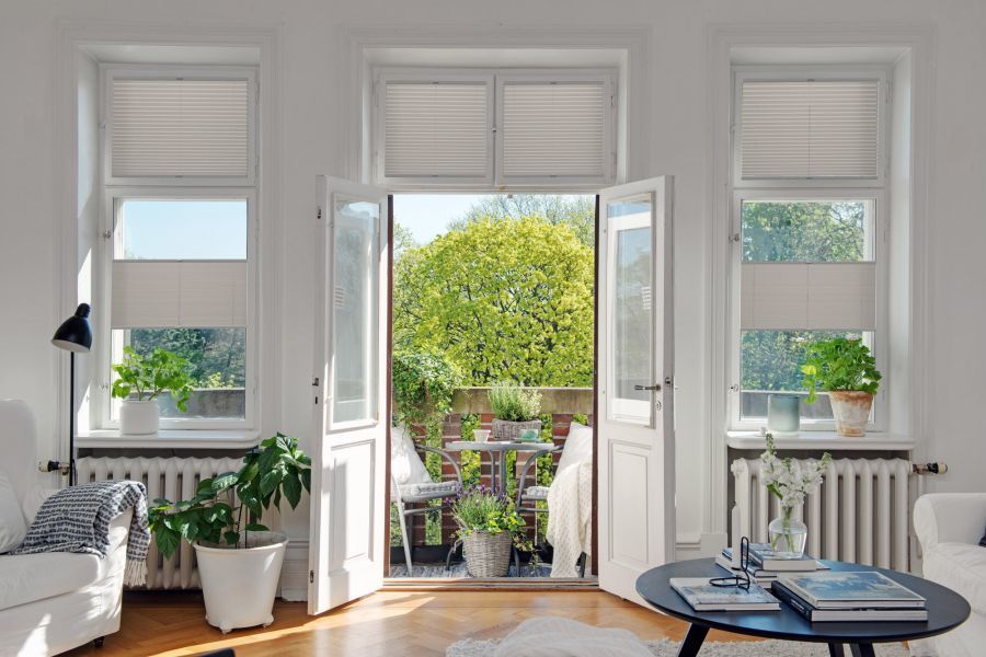 Plissee 1505 Wohnzimmer Grau