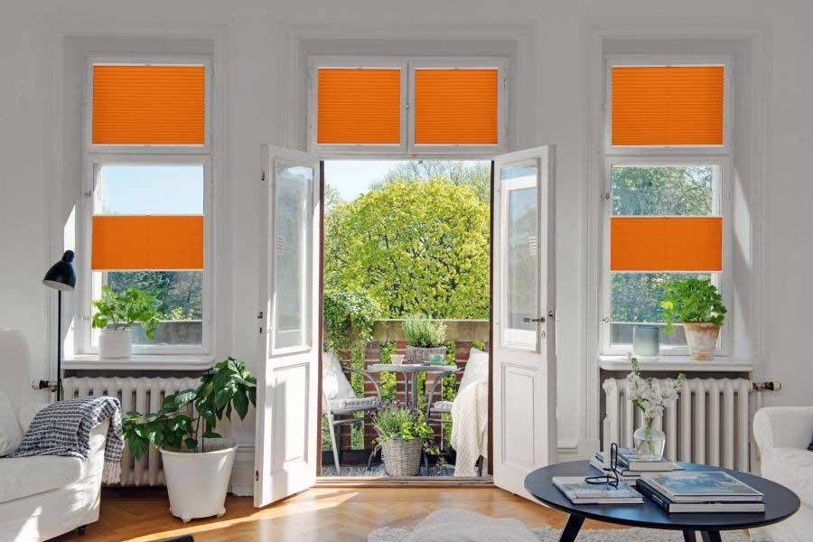 Plissee 1102 Wohnzimmer Orange