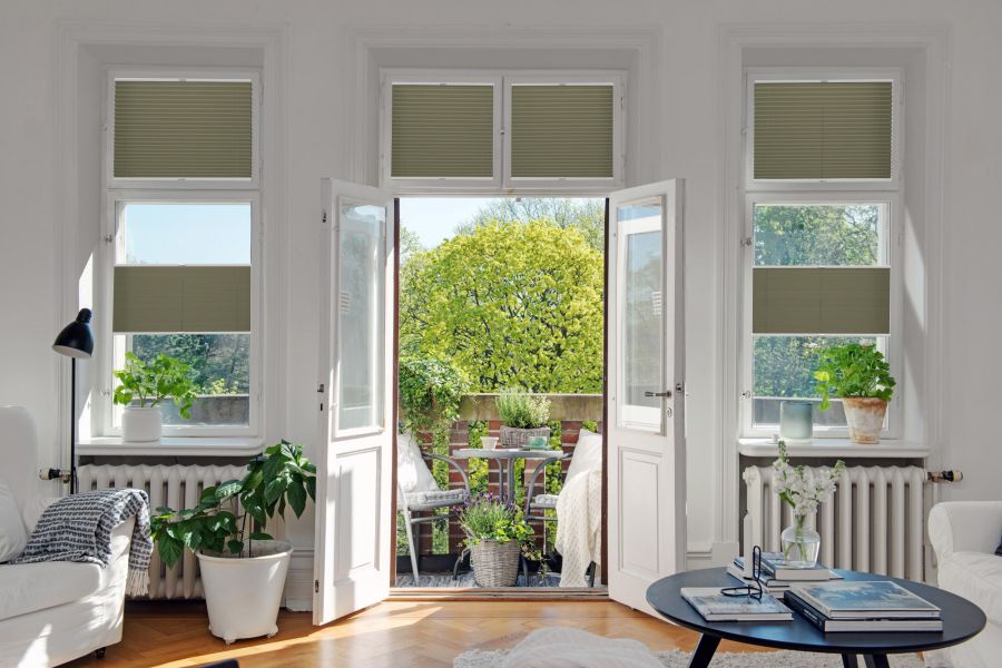 Plissee 1559 Wohnzimmer Grau