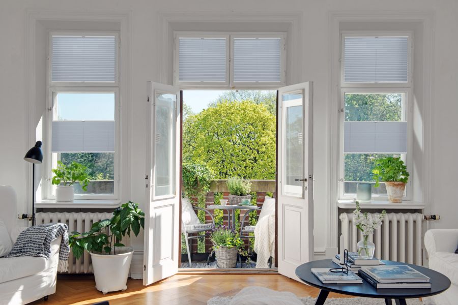 Plissee 1563 Wohnzimmer Grau