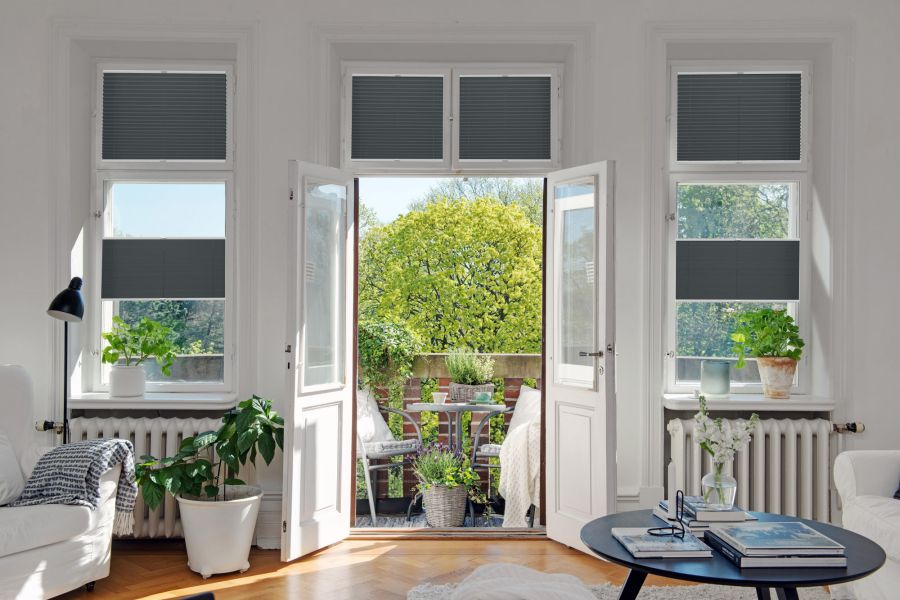Plissee 1564 Wohnzimmer Grau