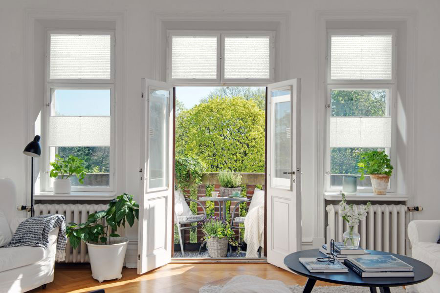 Plissee 1565 Wohnzimmer Weiß