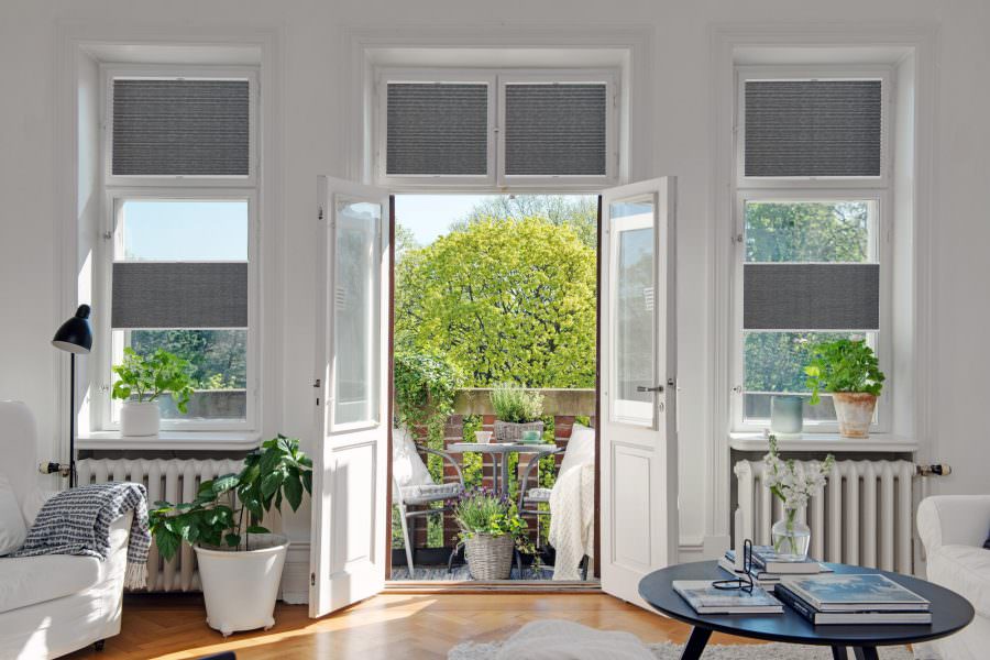 Plissee 1889 Wohnzimmer Grau