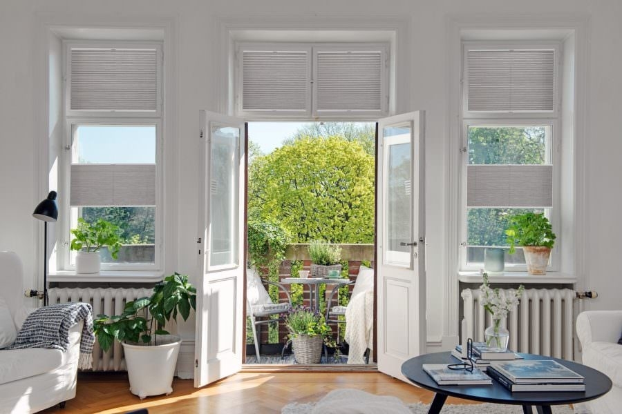 Plissee 4240 Wohnzimmer Grau