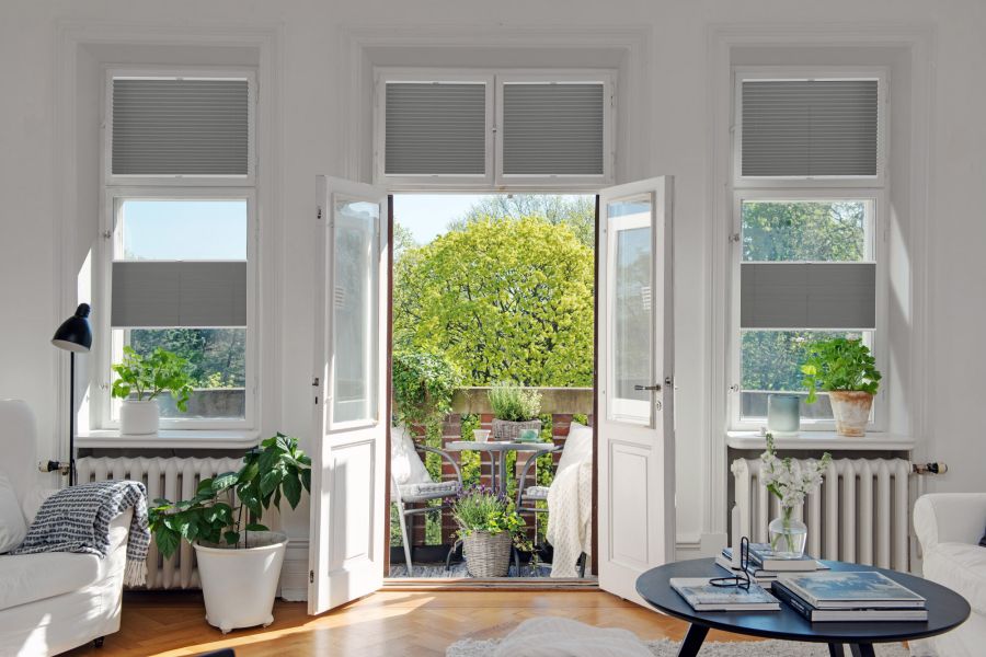 Plissee 1574 Wohnzimmer Grau