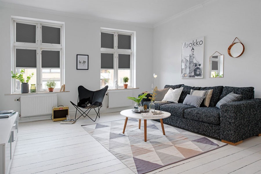 Plissee 4150 Wohnzimmer Grau