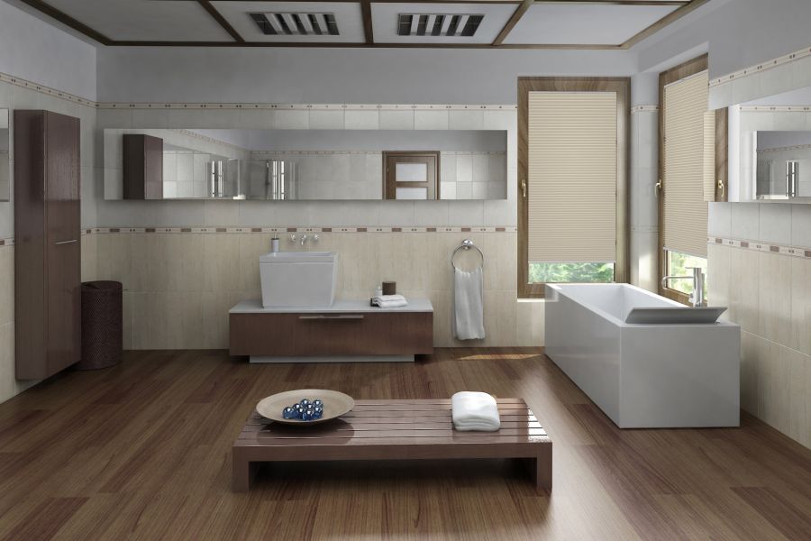 Plissee Duale Blackout 1426 Badezimmer