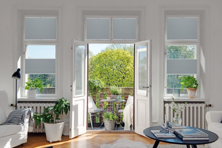 Plissee 1429 Wohnzimmer Grau