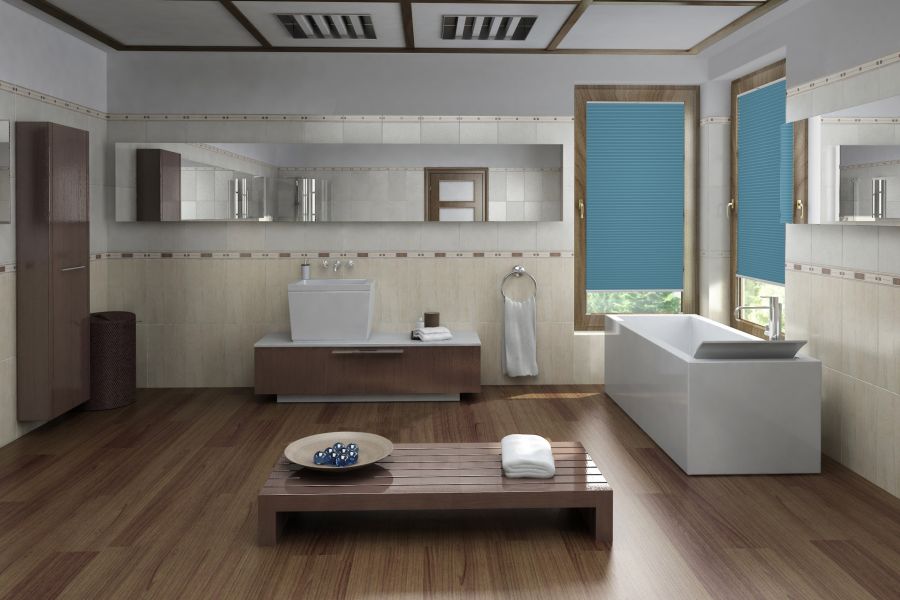 Plissee Duale Blackout 1430 Badezimmer