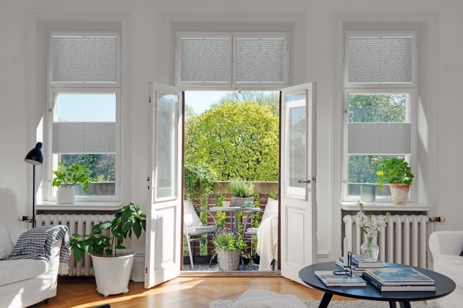 Plissee 2053 Wohnzimmer Grau