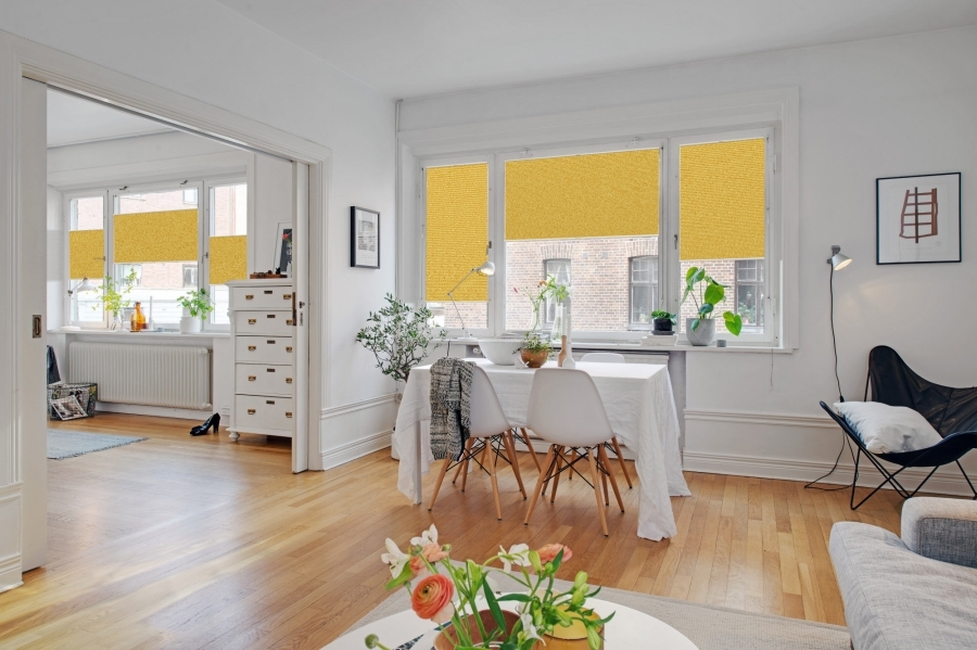 Plissee 2061 Esszimmer Gelb