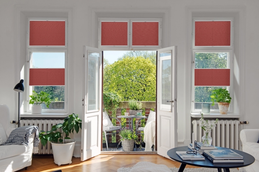Plissee 2063 Wohnzimmer Rot
