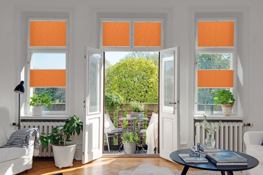 Plissee 2064 Wohnzimmer Orange