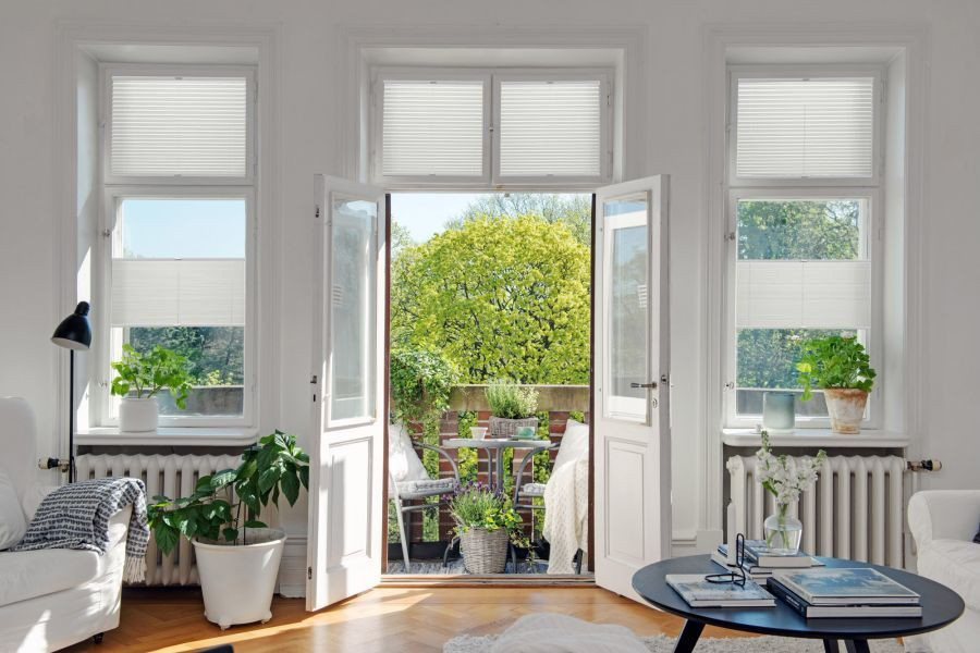 Plissee 4480 Wohnzimmer Grau