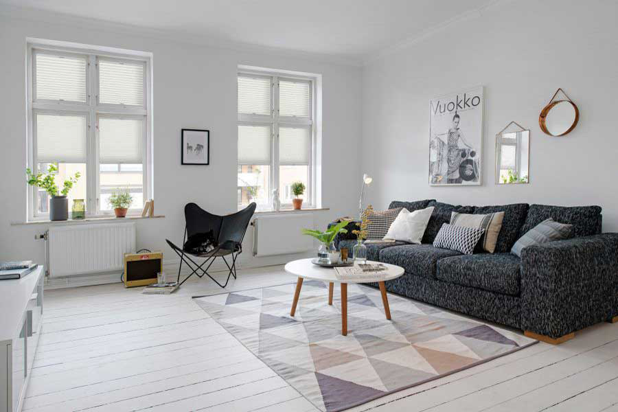 Plissee 4480 Wohnzimmer Grau