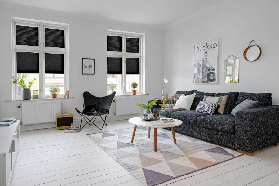 Plissee 4481 Wohnzimmer Schwarz