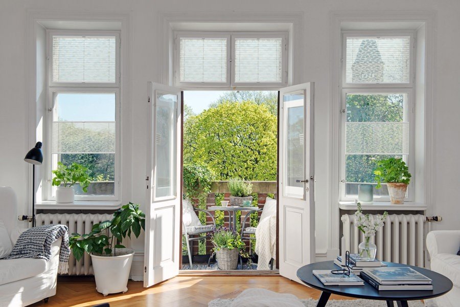 Plissee 1724 Wohnzimmer Weiß