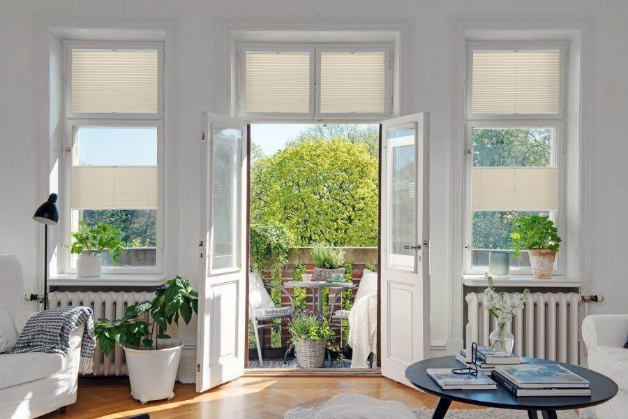 Plissee 1768 Wohnzimmer Weiß