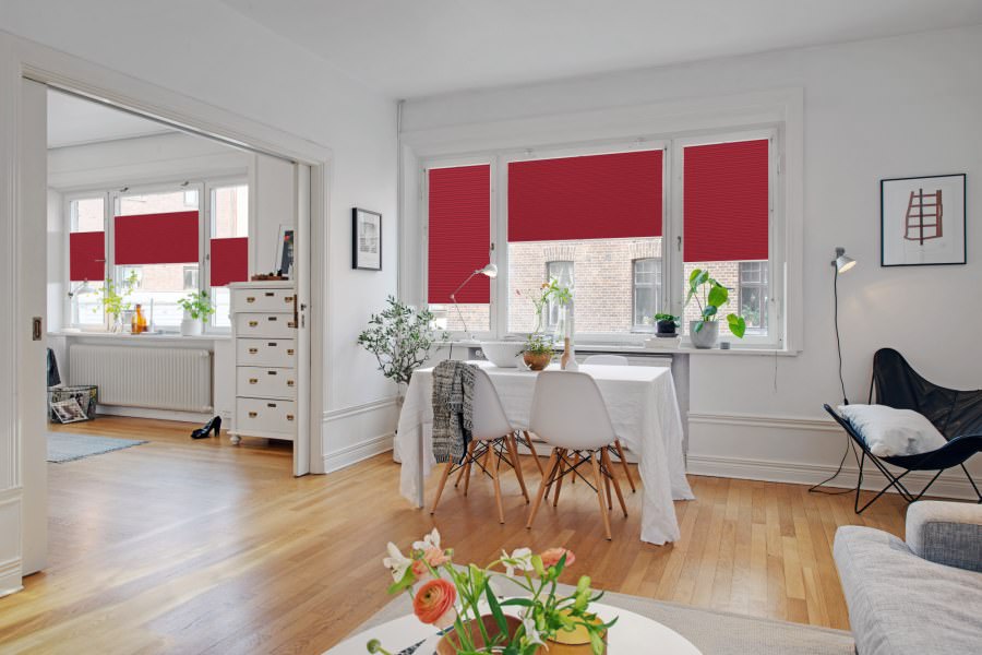 Plissee 1909 Esszimmer Rot