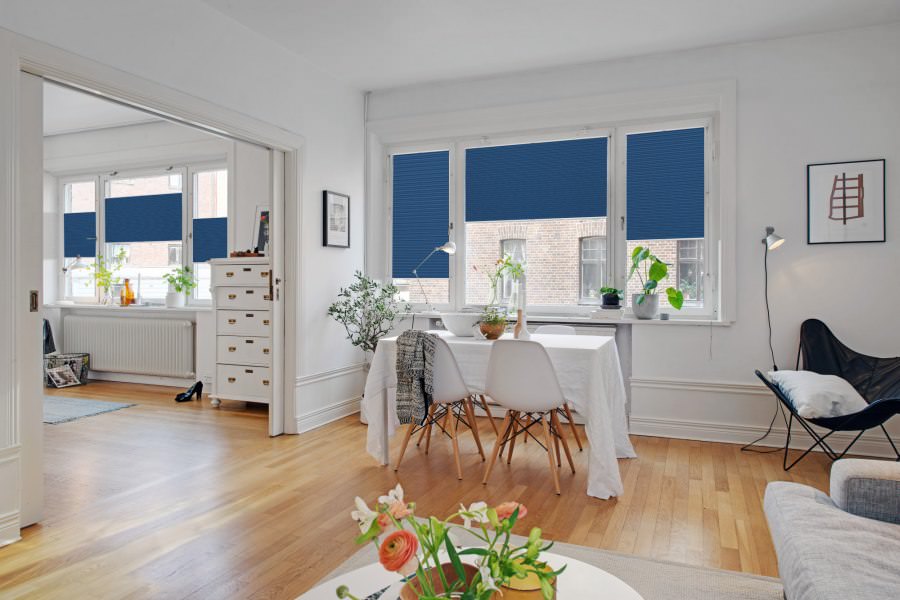 Plissee 1910 Esszimmer Blau
