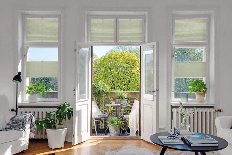 Plissee 1581 Wohnzimmer Grau