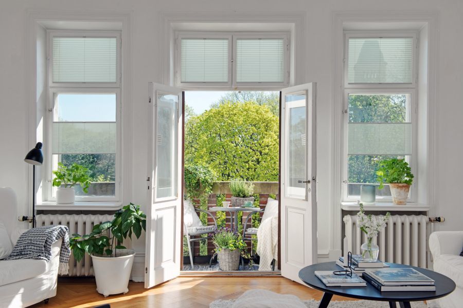 Plissee 1456 Wohnzimmer Grau