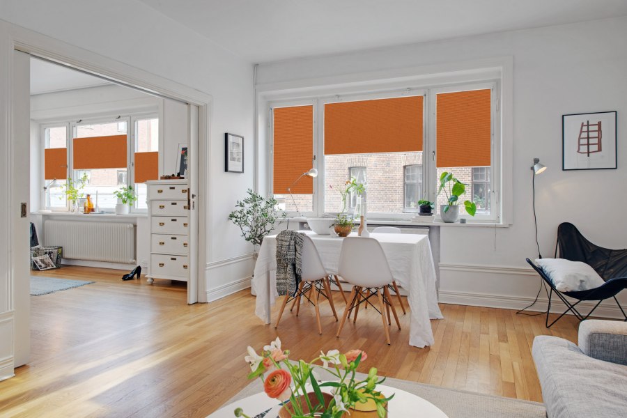 Plissee 1600 Esszimmer Orange