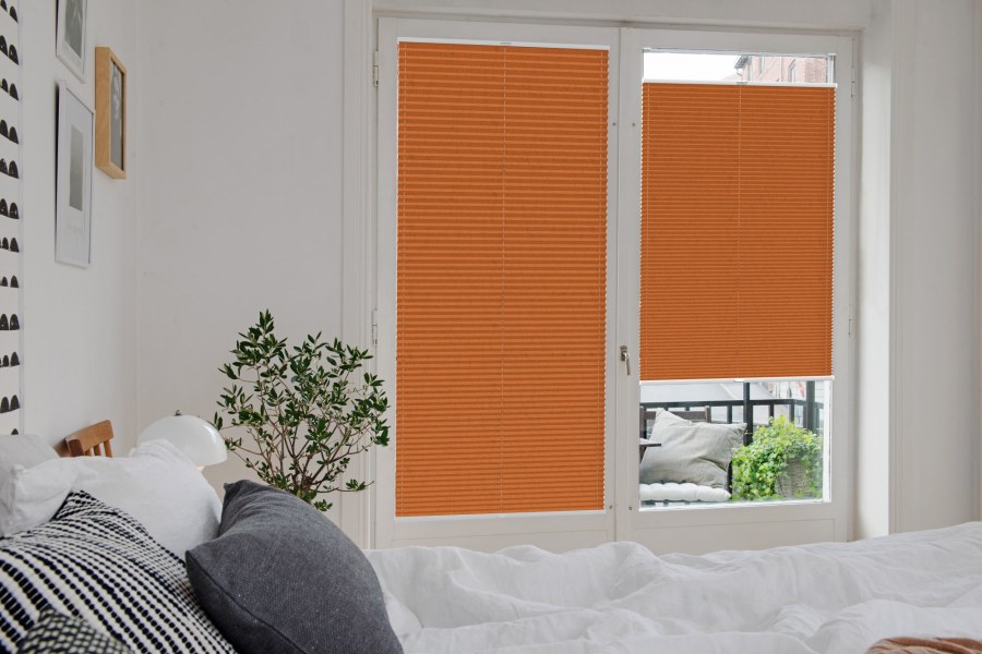 Plissee 1600 Schlafzimmer Orange