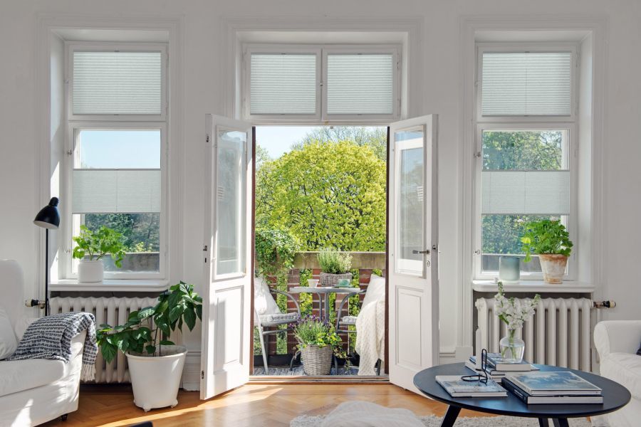 Plissee 1421 Wohnzimmer Grau