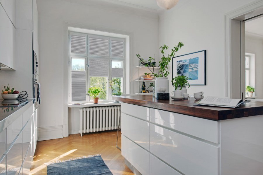 Plissee 1861 Küche Grau