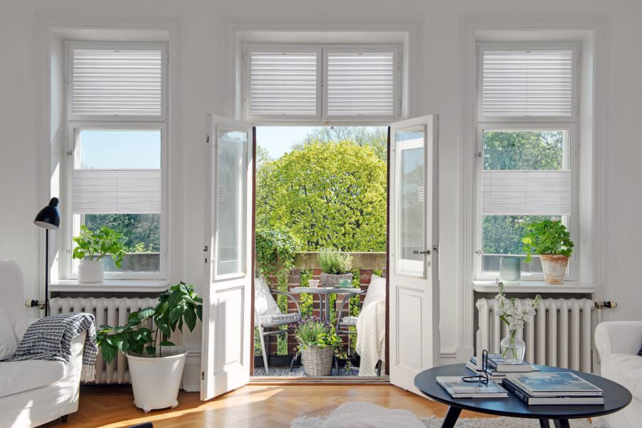 Plissee 1861 Wohnzimmer Grau