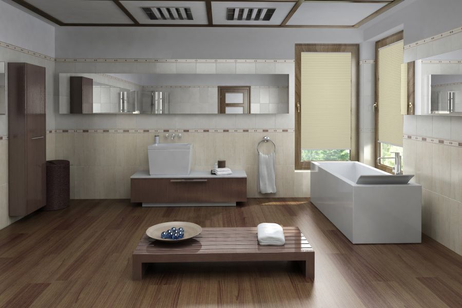 Plissee Shade Pearl 1380 Badezimmer