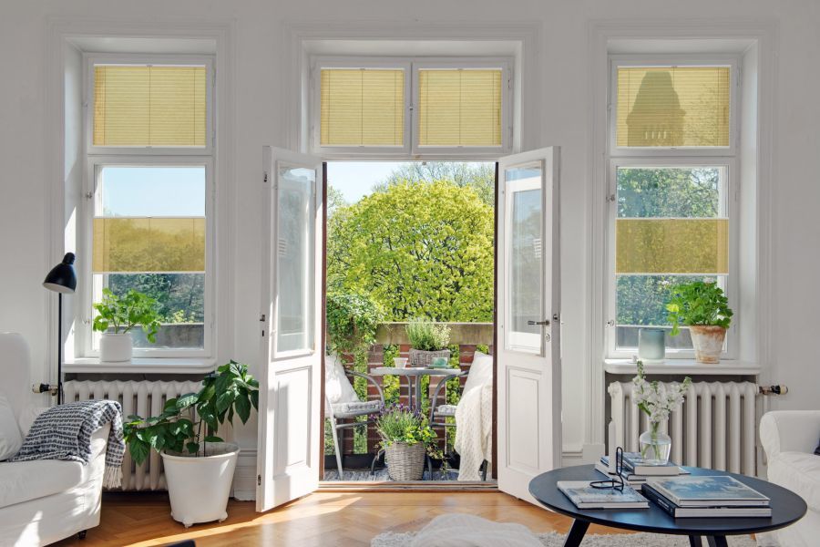 Plissee 1395 Wohnzimmer Gelb