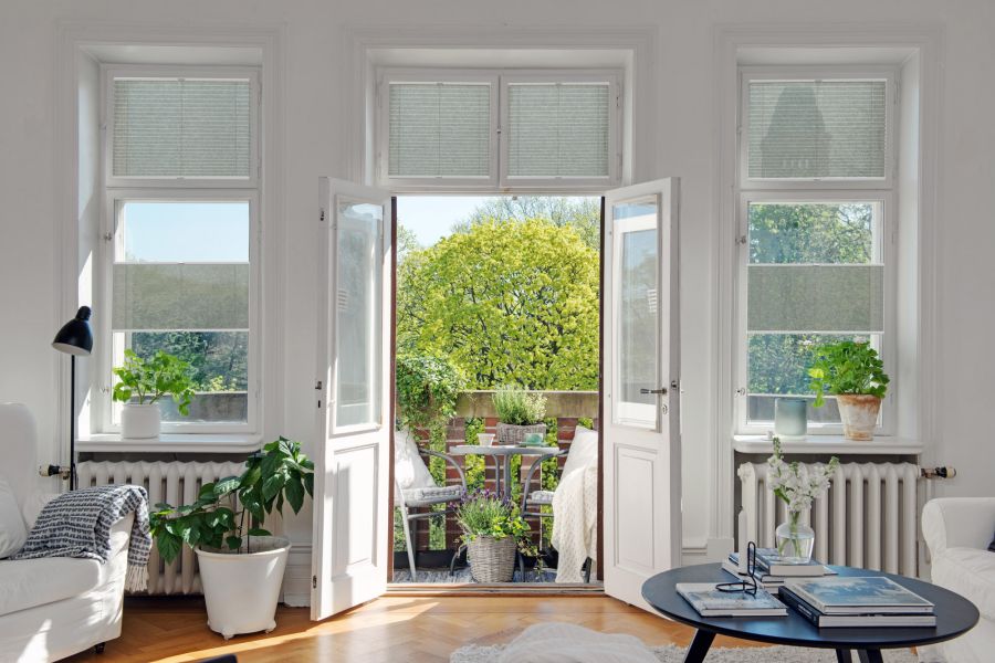 Plissee 1537 Wohnzimmer Grau