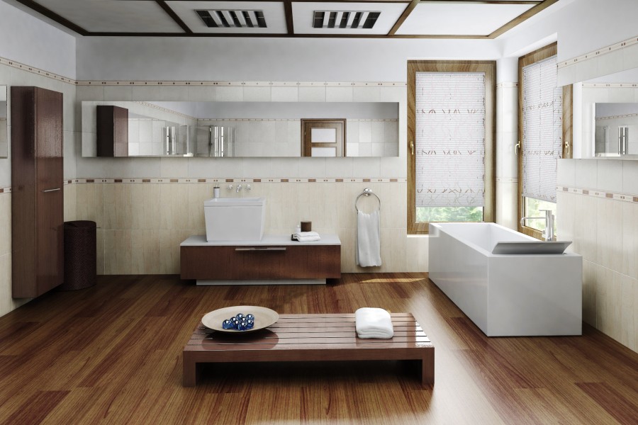 Plissee Twig Print 1722 Badezimmer