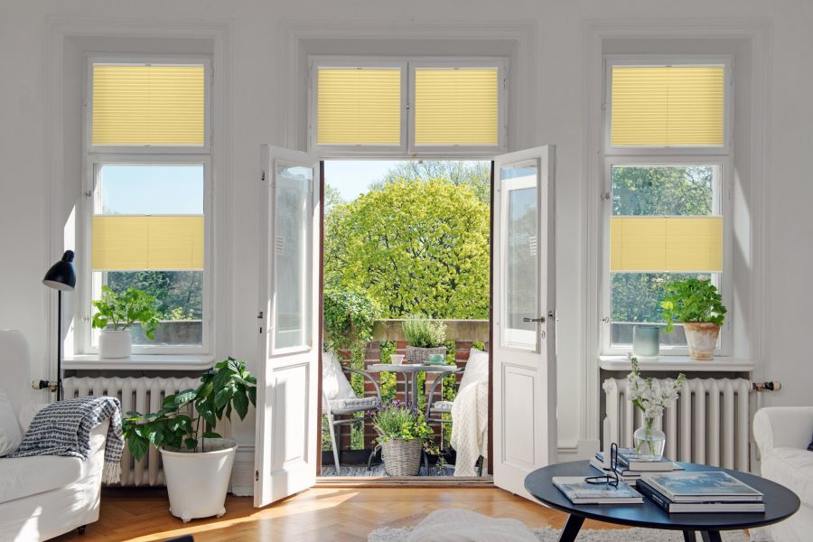 Plissee 1491 Wohnzimmer Gelb