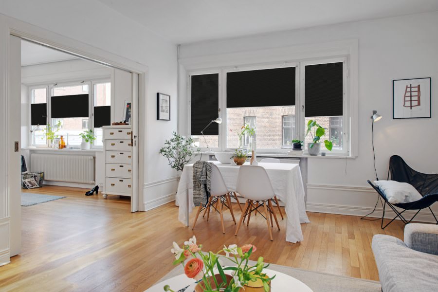 Plissee 1802 Esszimmer Schwarz