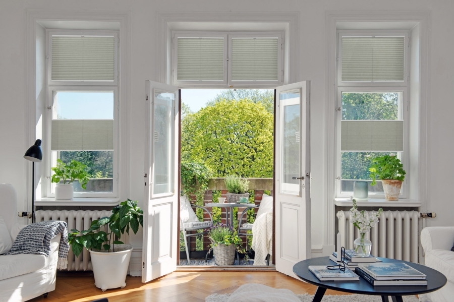 Plissee 2070 Wohnzimmer Grau