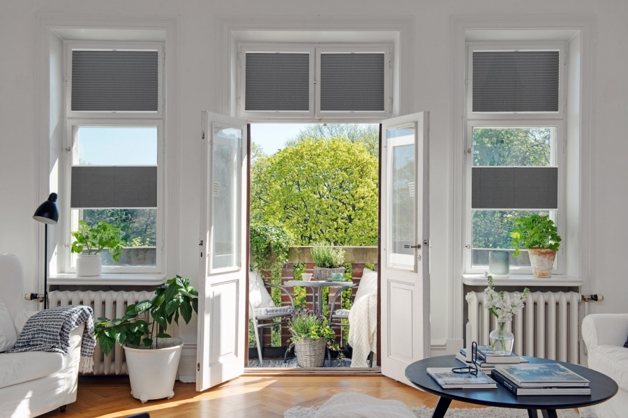 Plissee 2143 Wohnzimmer Grau