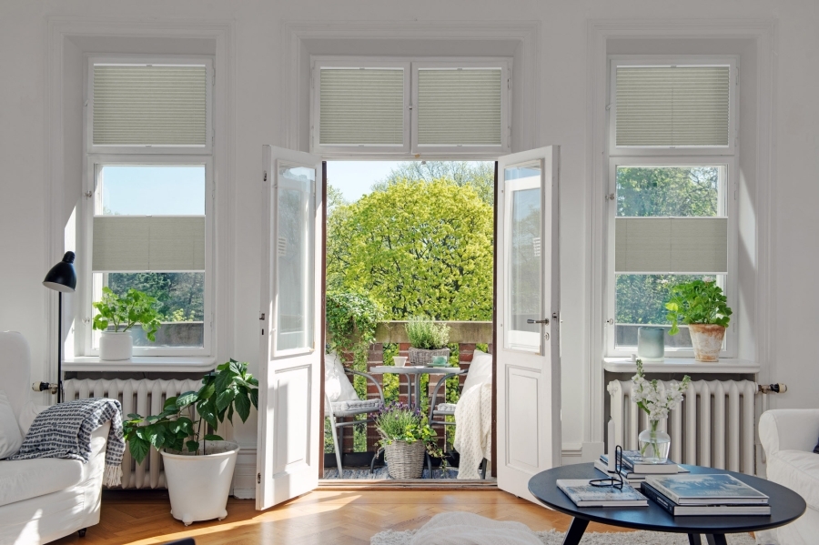 Plissee 2080 Wohnzimmer Grau