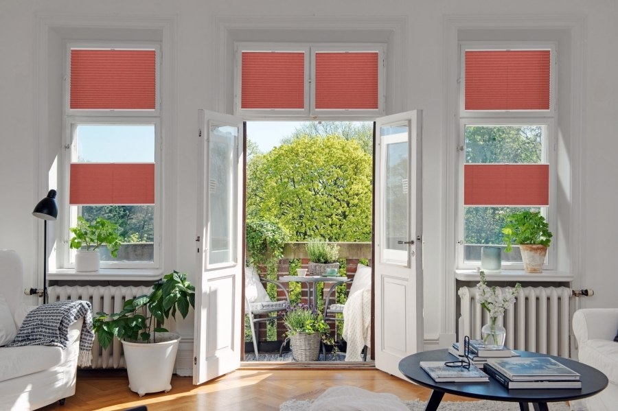 Plissee 2082 Wohnzimmer Rot