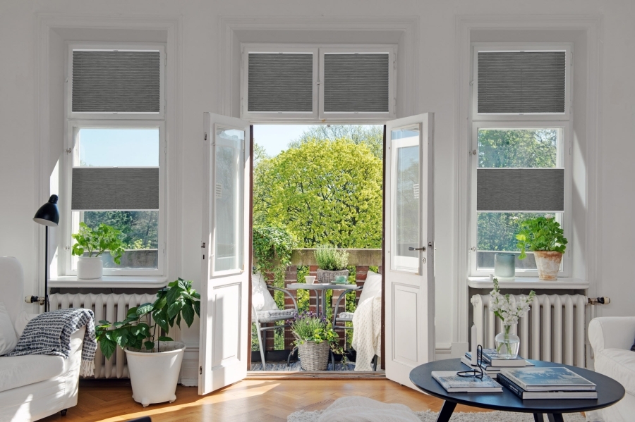 Plissee 2153 Wohnzimmer Grau