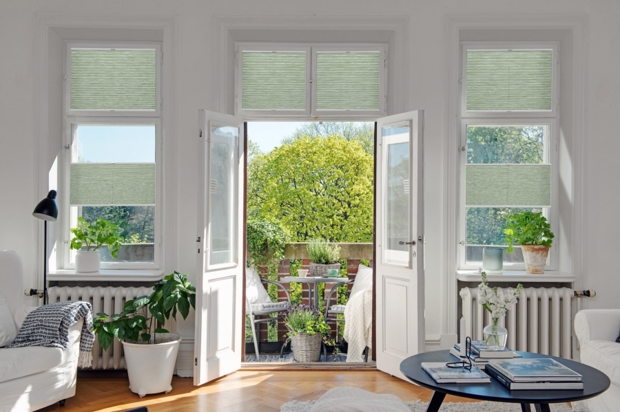 Plissee 2156 Wohnzimmer Grau