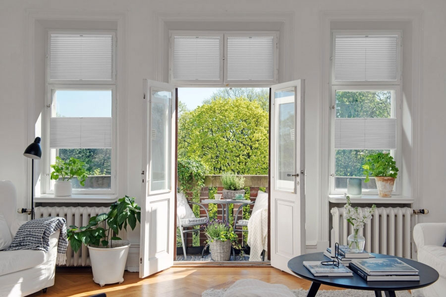 Plissee 2091 Wohnzimmer Grau