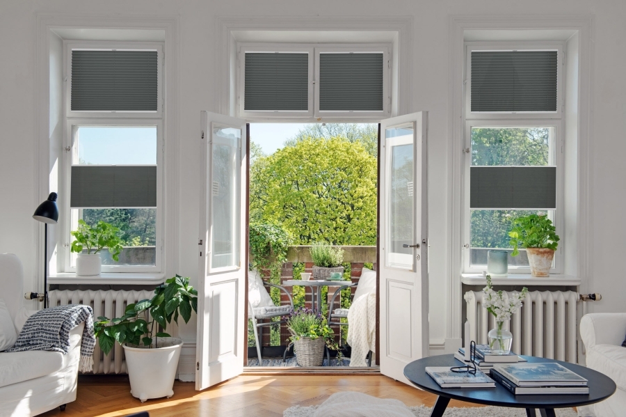 Plissee 2093 Wohnzimmer Grau