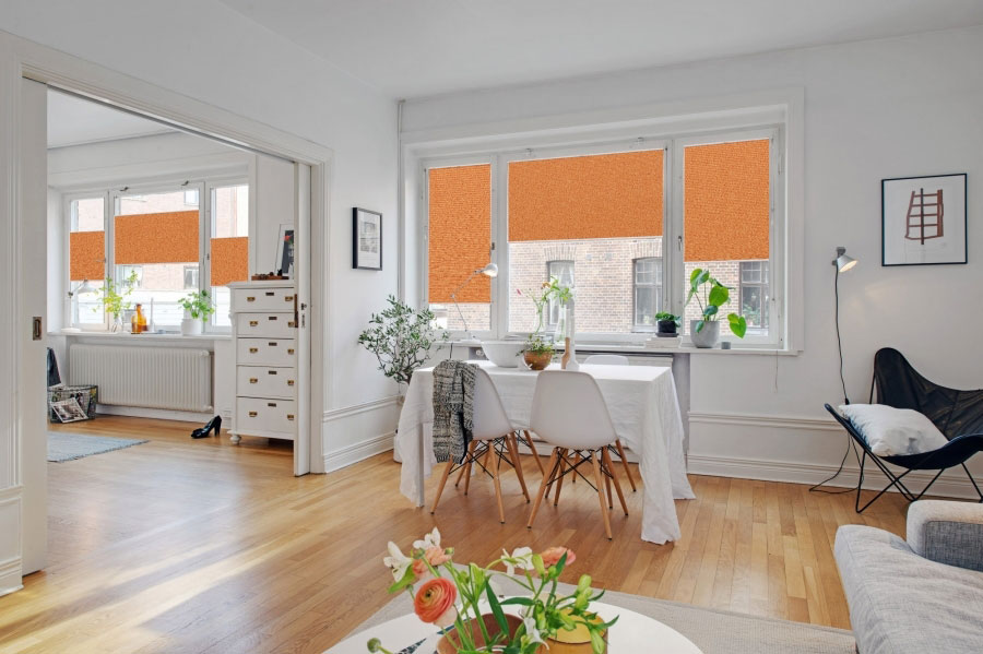 Plissee 2162 Esszimmer Orange