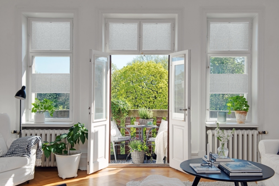 Plissee 2166 Wohnzimmer Grau