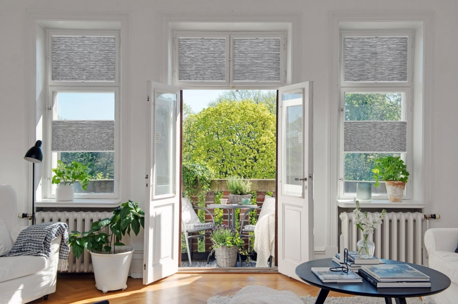 Plissee 2147 Wohnzimmer Grau